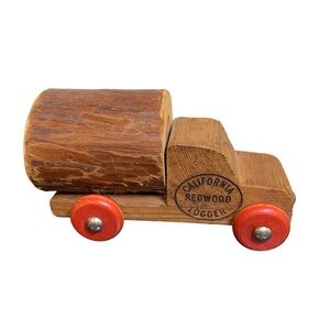Vintage California Redwood logger truck